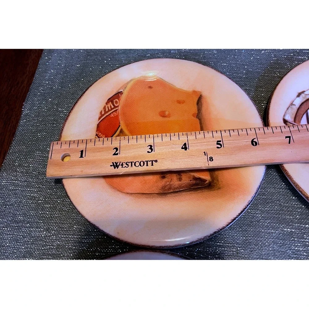 Williams Sonoma Set of 4 Fromage Cheese Appetizer Plates Made in Italy